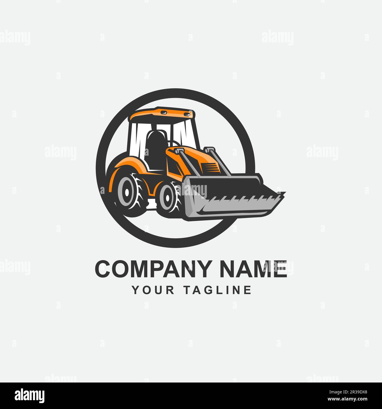 Kreative Illustration eines Hydraulikbaggers für Logo-Vorlage.EPS 10 Stock Vektor