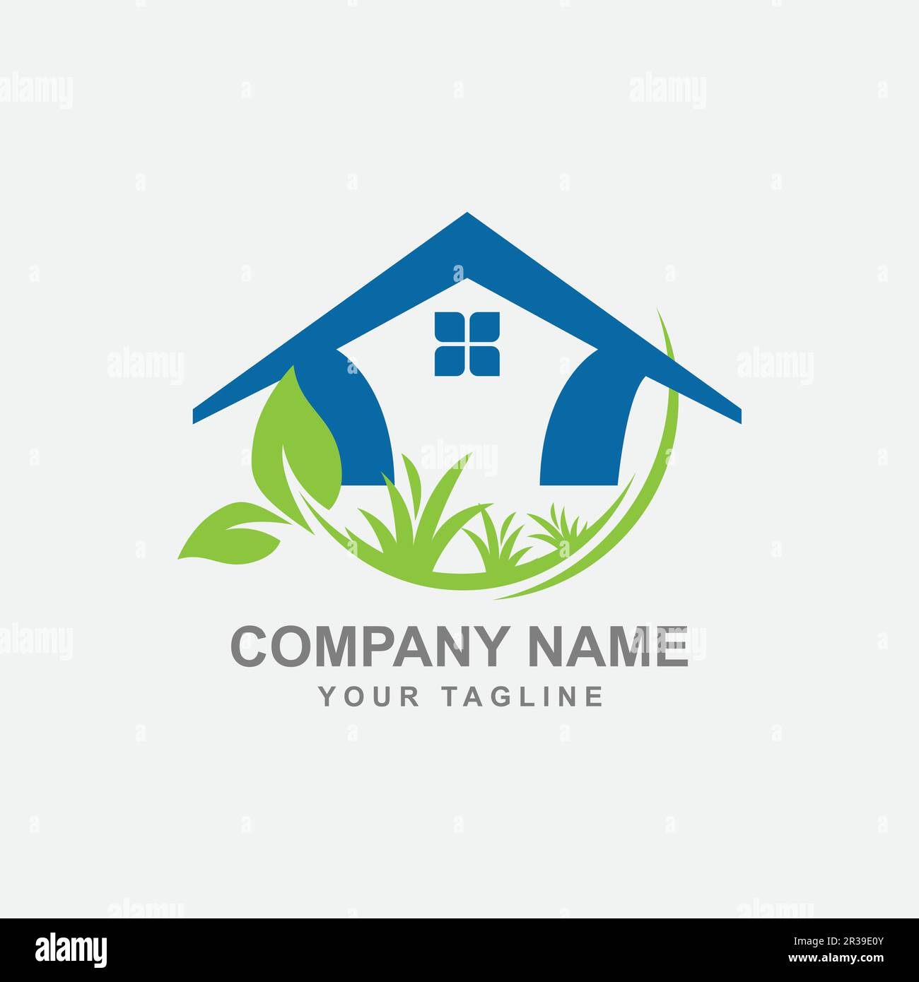 Vorlage für Logo-Designs von Home Nature. Haus kombiniert mit Blatt.EPS 10 Stock Vektor