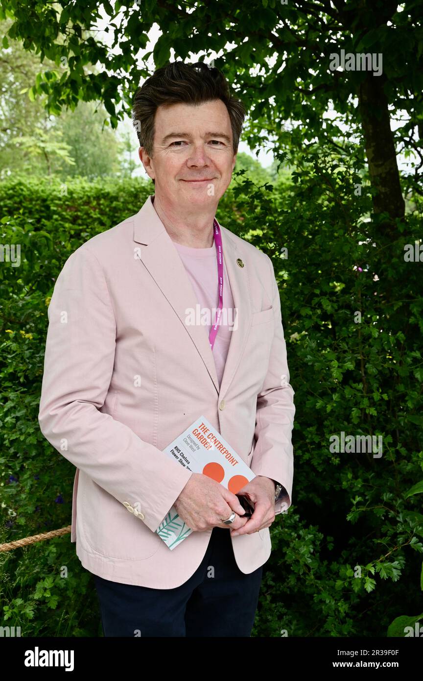 Rick Astley, Press Day, RHS Chelsea Flower Show, Royal Hospital, London, Großbritannien Stockfoto