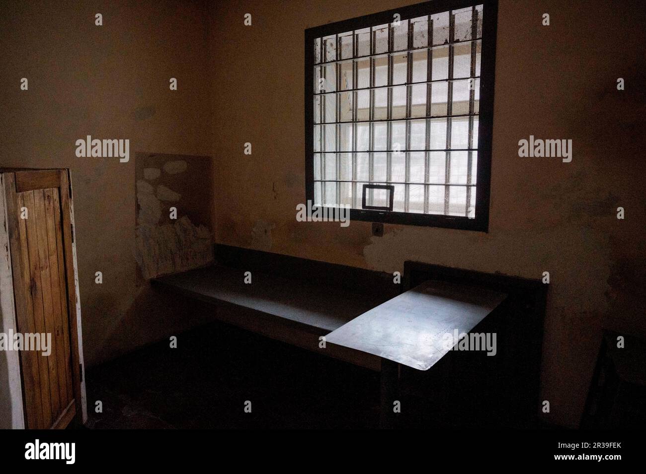 Kherson, Oblast Kherson, Ukraine. 22. Mai 2023. Gefängniszellen, die von Russen benutzt wurden, als sie Kherson in der Oblast Kherson, Ukraine, besetzten. (Kreditbild: © Michael Brochstein/ZUMA Press Wire) NUR REDAKTIONELLE VERWENDUNG! Nicht für den kommerziellen GEBRAUCH! Stockfoto