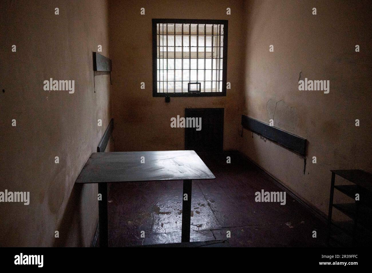 Kherson, Oblast Kherson, Ukraine. 22. Mai 2023. Gefängniszellen, die von Russen benutzt wurden, als sie Kherson in der Oblast Kherson, Ukraine, besetzten. (Kreditbild: © Michael Brochstein/ZUMA Press Wire) NUR REDAKTIONELLE VERWENDUNG! Nicht für den kommerziellen GEBRAUCH! Stockfoto