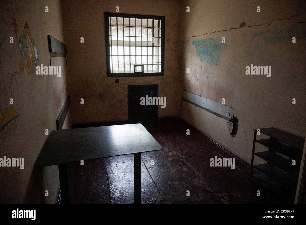 Kherson, Ukraine. 22. Mai 2023. Gefängniszellen, die von Russen benutzt wurden, als sie Kherson in der Oblast Kherson, Ukraine, besetzten. (Foto: Michael Brochstein/Sipa USA) Guthaben: SIPA USA/Alamy Live News Stockfoto