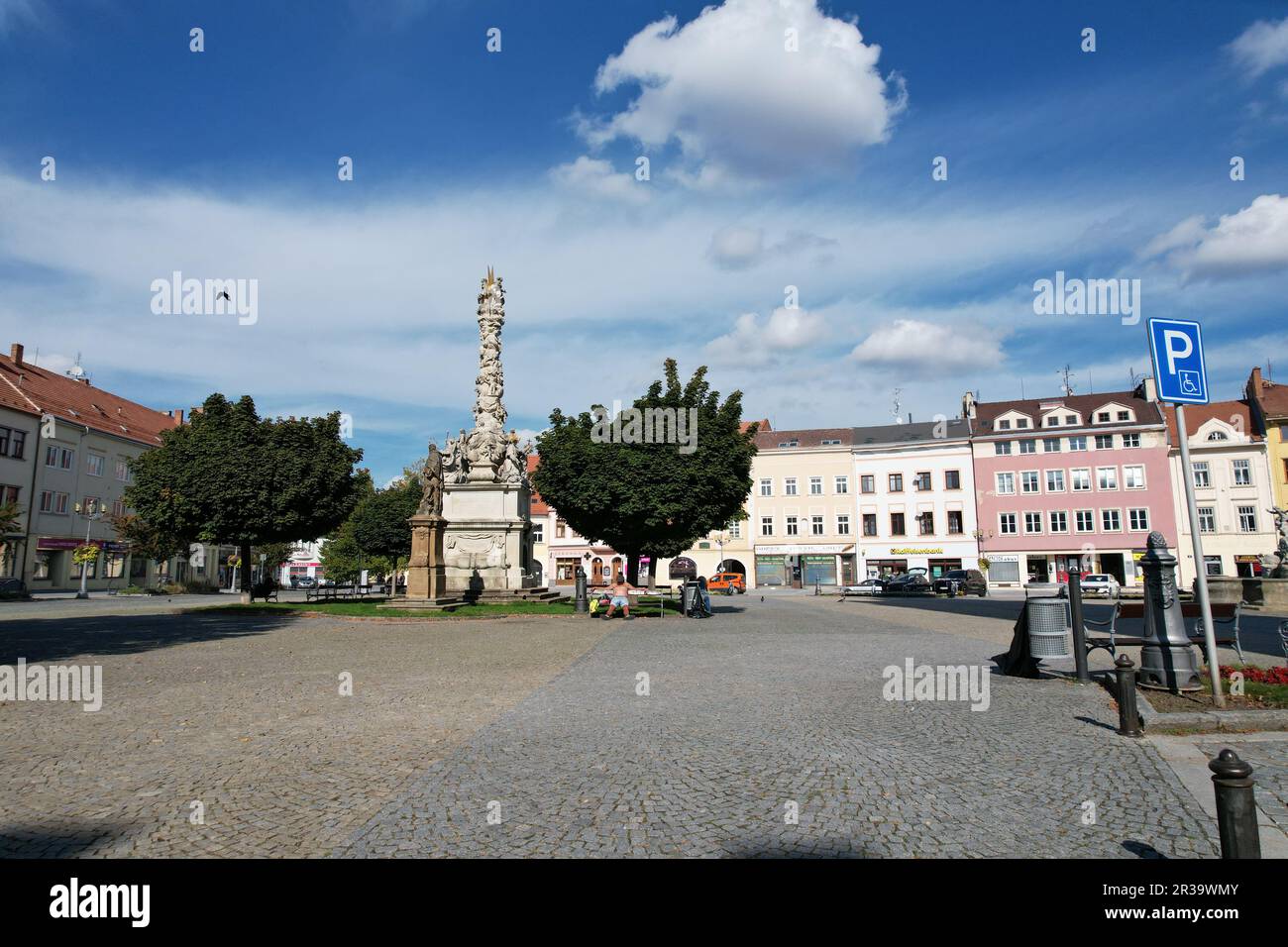 Vyskov ist eine Stadt in der südmährischen Region der Tschechischen Republik, Europa. Das historische Stadtzentrum ist gut erhalten und als urbanes Denkmal geschützt Stockfoto