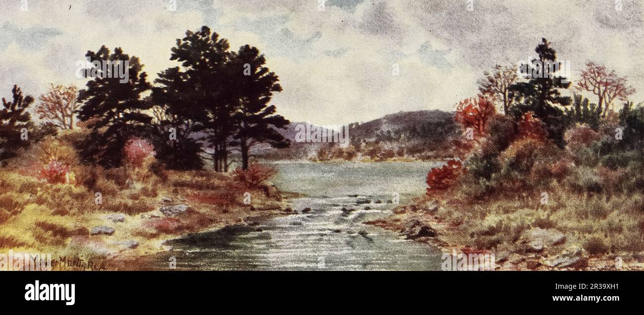 Herbst des Jahres, Nova Scotia Watercolor von Thomas Mower Martin aus dem Buch " Canada " von Wilfred Campbell, veröffentlicht 1907 von Adam und Charles Black in London Stockfoto