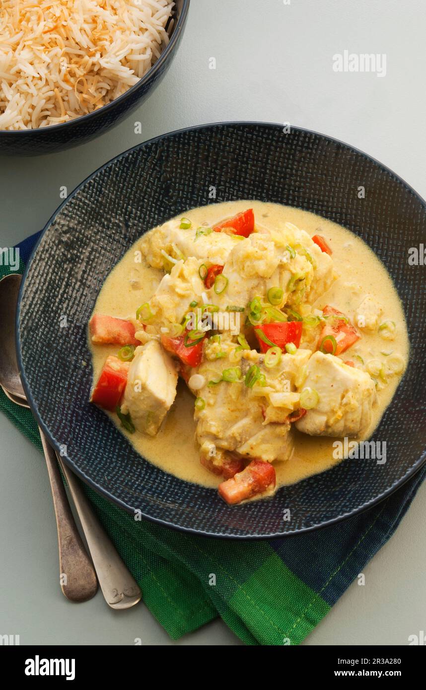 Ein einfaches mildes Fischcurry Stockfoto