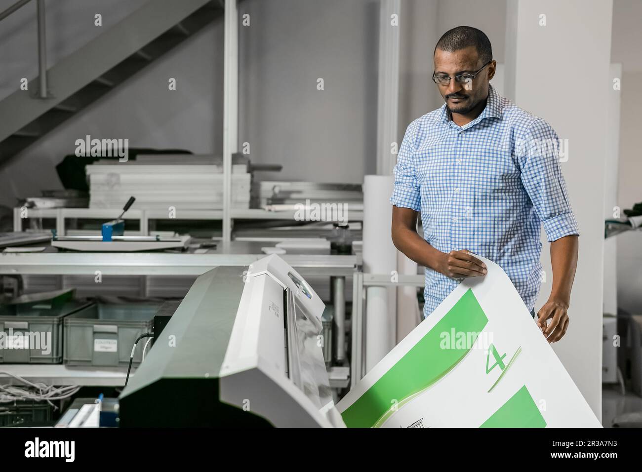 Druckservice für digitale Großformatposter Stockfoto