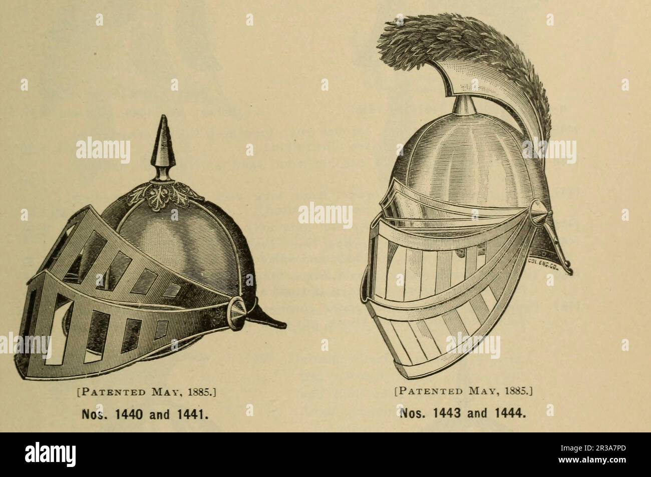 Griechische und römische Helme aus dem Katalog " illustrierter Katalog