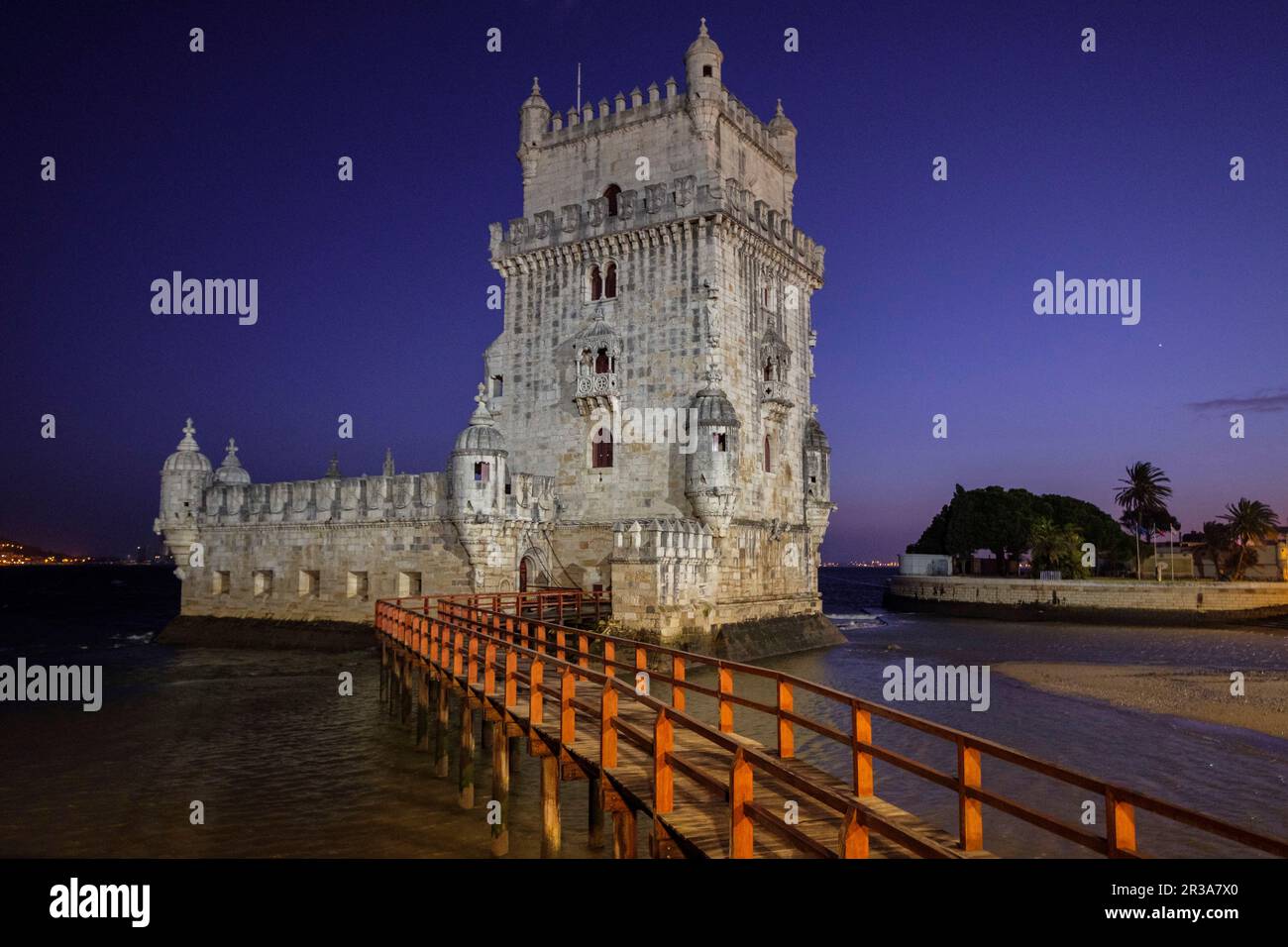 Torre de Belém, arquitectura Manuelina, Lisboa, Portugal. Stockfoto