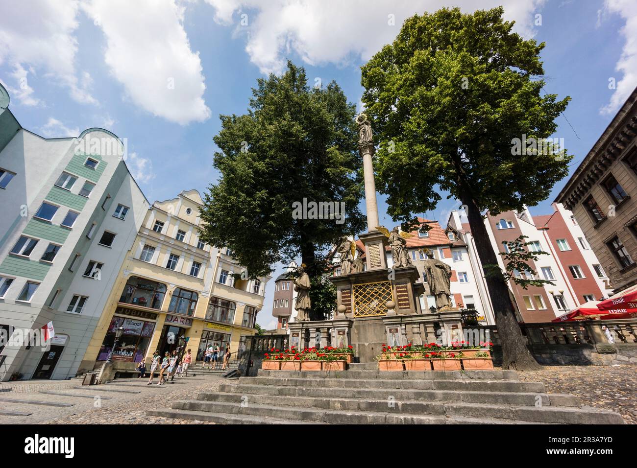 Plaza Rynek, Glatz, Sudeten, Polonia, Europa. Stockfoto