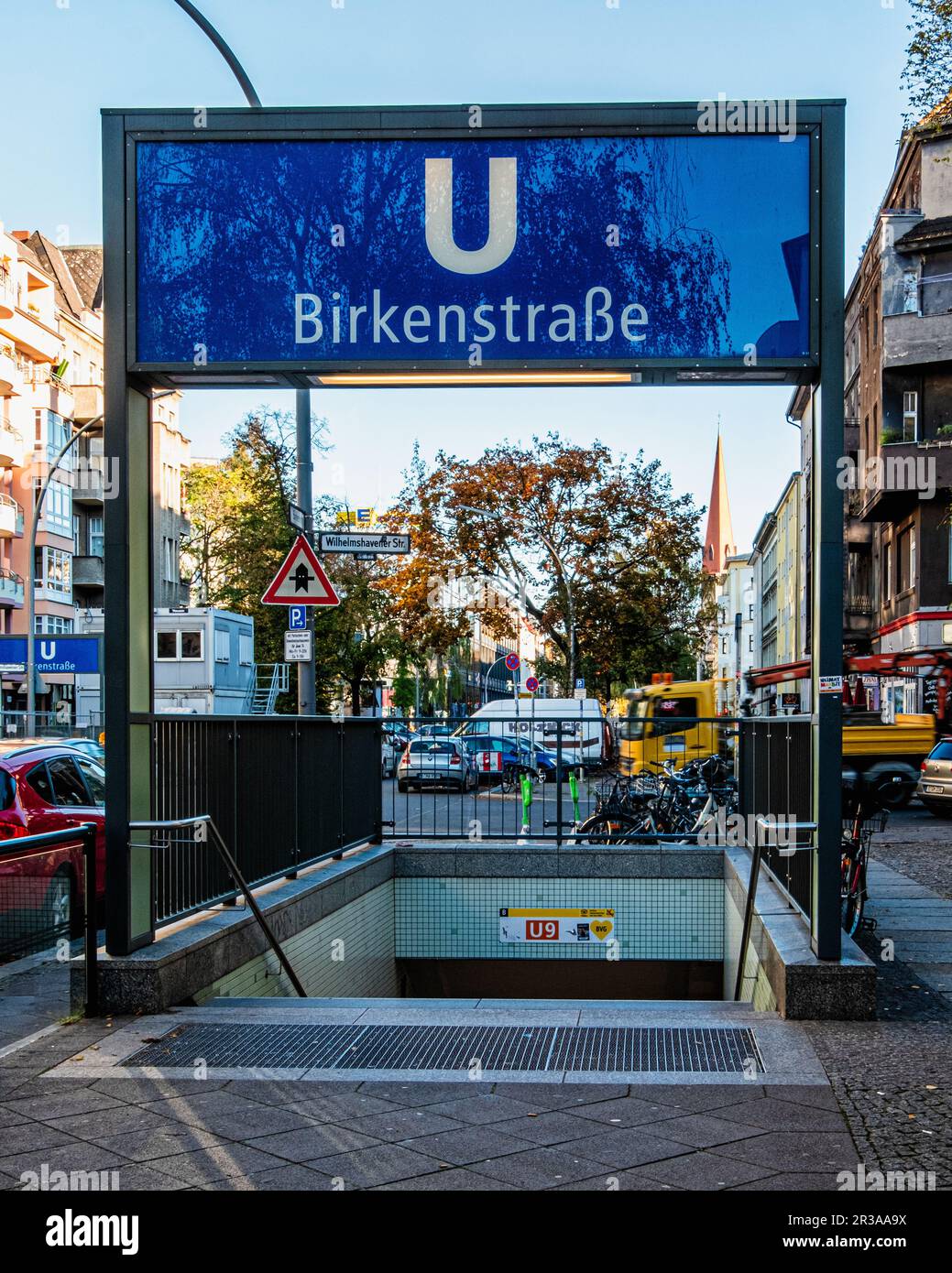 U-Bahn-Station Birkenstraße Station Station Station bedient U9 Linie, eröffnet am 28. August 1961, Moabit, Mitte, Berlin, Deutschland Stockfoto