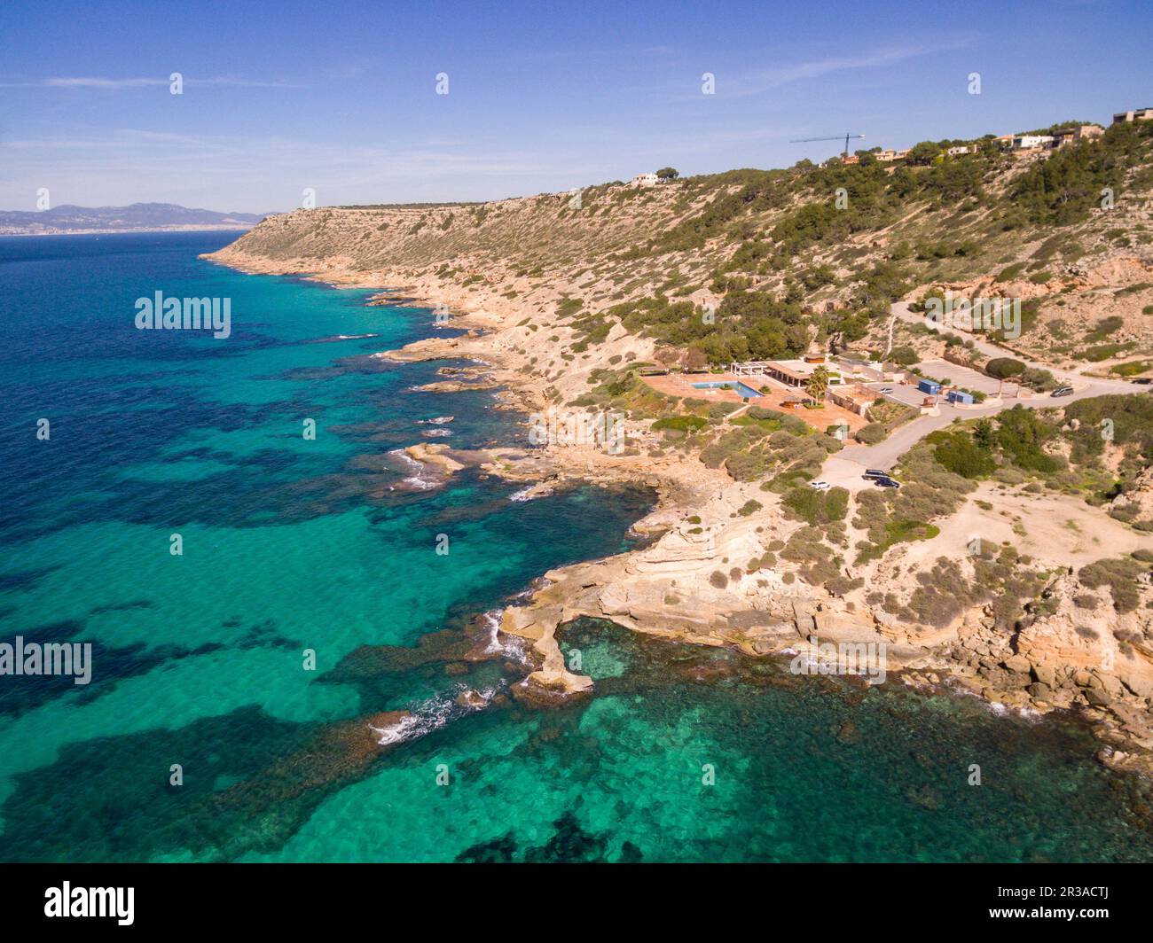 Delta Beach in der Gemeinde Llucmajor, Mallorca, Balearen, Spanien, Europa. Stockfoto