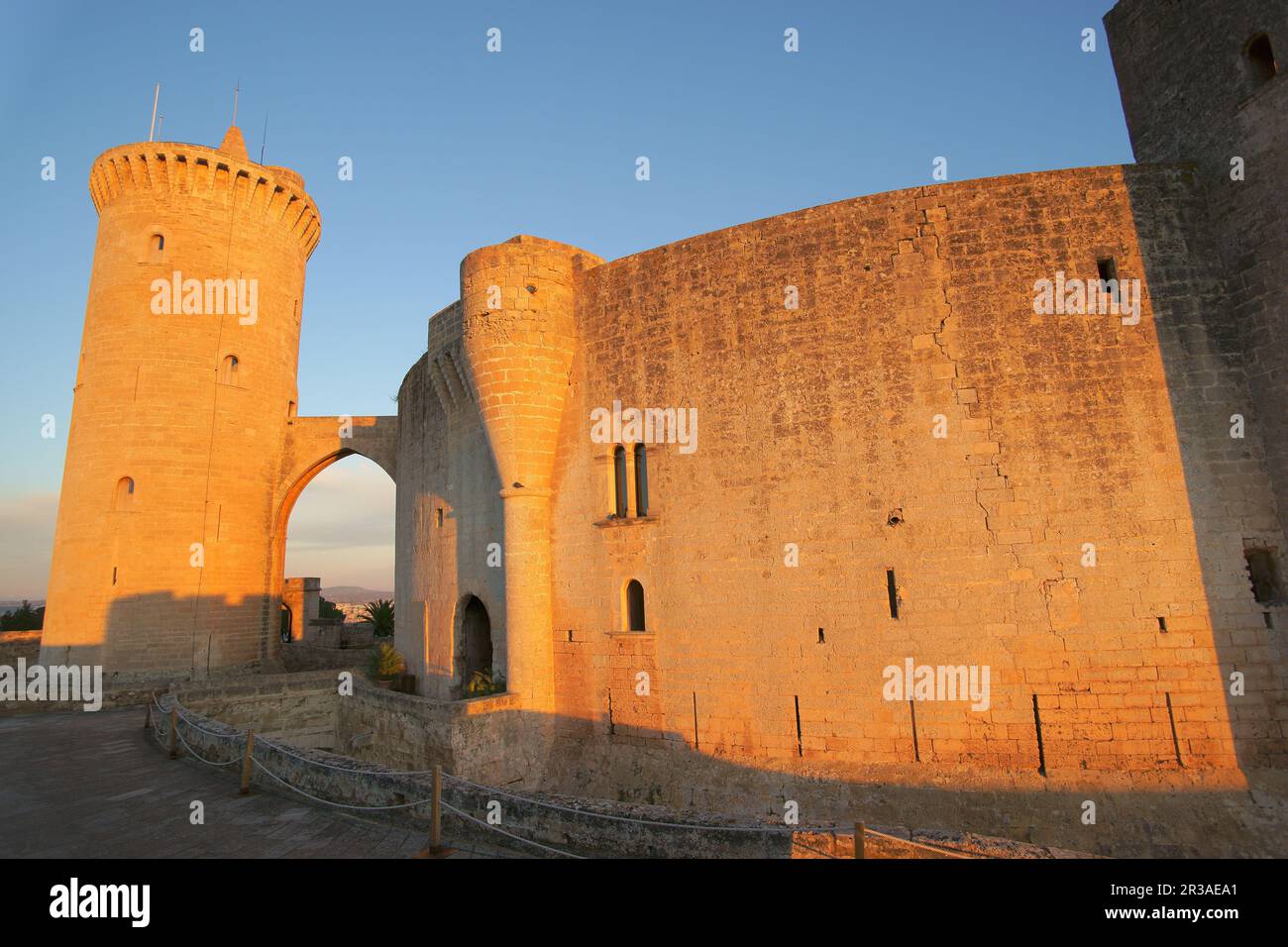 Castillo de Bellver (s. XIV). Palma. Mallorca Balearen. España. Stockfoto