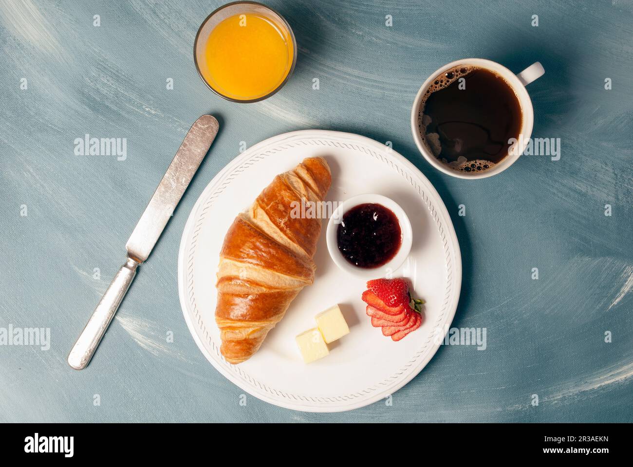 Klassisches kontinentales Frühstück Stockfoto