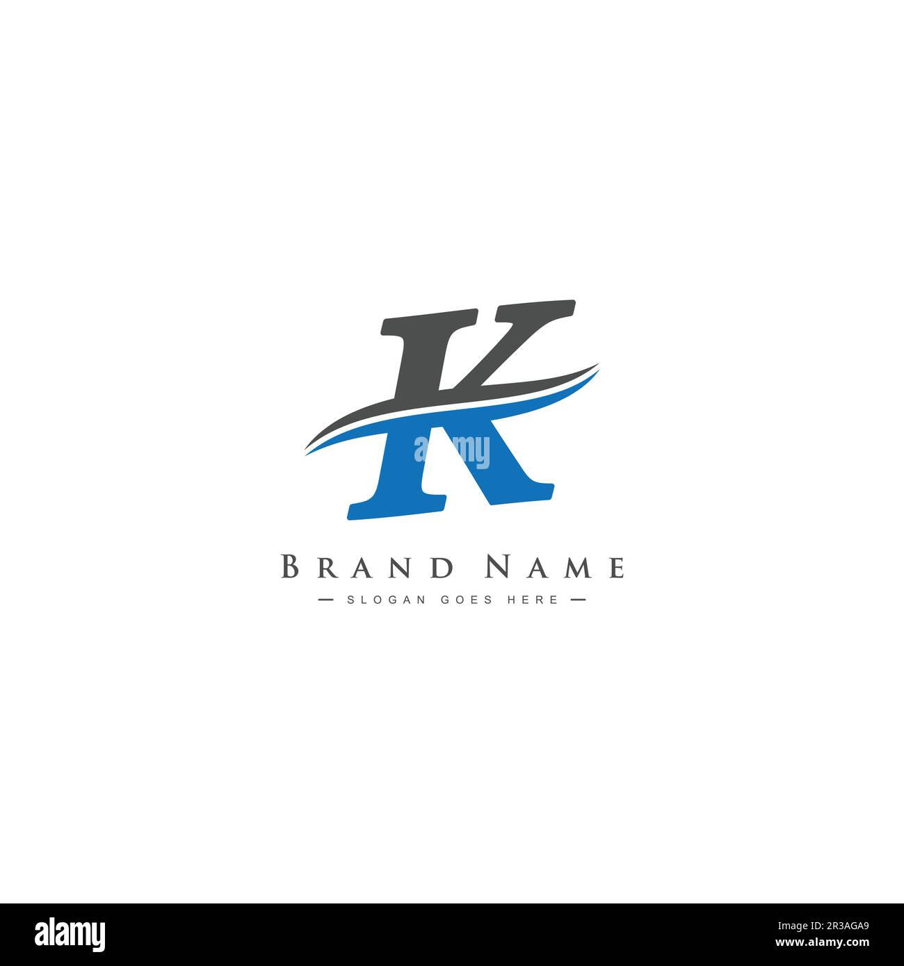 Kreatives Monogramm für das anfängliche Logo mit Buchstabe K – Logovorlage für minimalen Vektor für den Buchstaben K. Stock Vektor