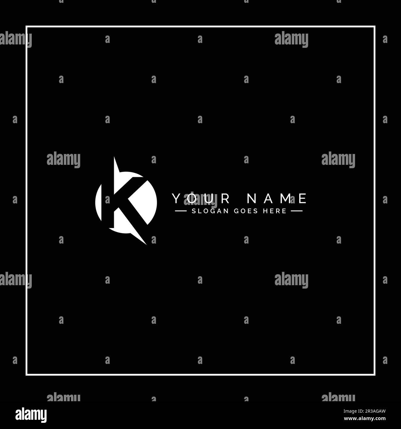 Kreatives Monogramm für das anfängliche Logo mit Buchstabe K – Logovorlage für minimalen Vektor für den Buchstaben K. Stock Vektor