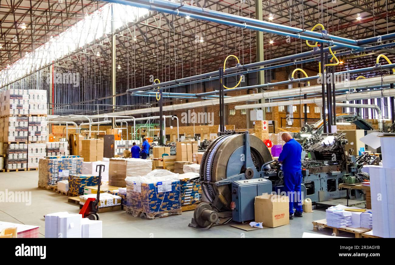 In einer Druck- und Verpackungsfabrik Stockfoto