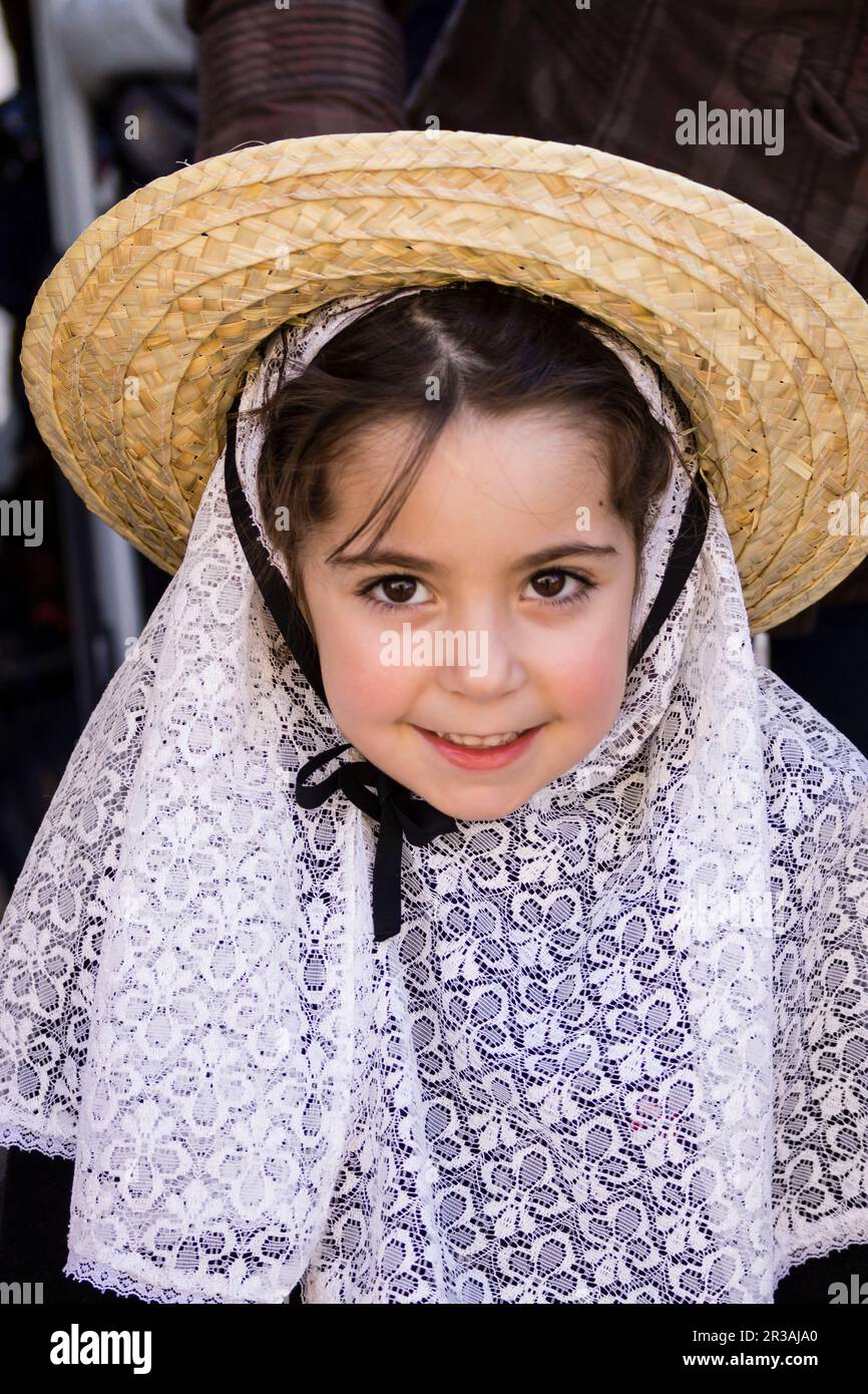 typische Kleidung, Beneïdes de Sant Antoni, Muro, Mallorca, Balearen, Spanien. Stockfoto