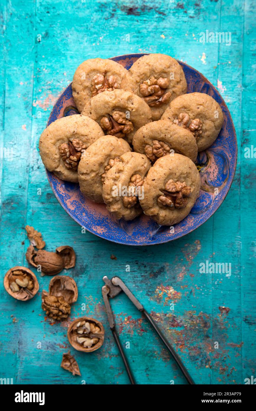 Vegane Walnusskekse Stockfoto