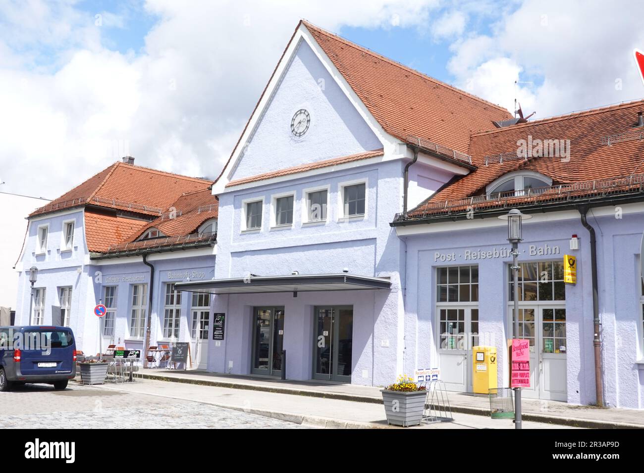 Bahnhof Mittenwald, Bayern, Deutschland, Europa Stockfoto