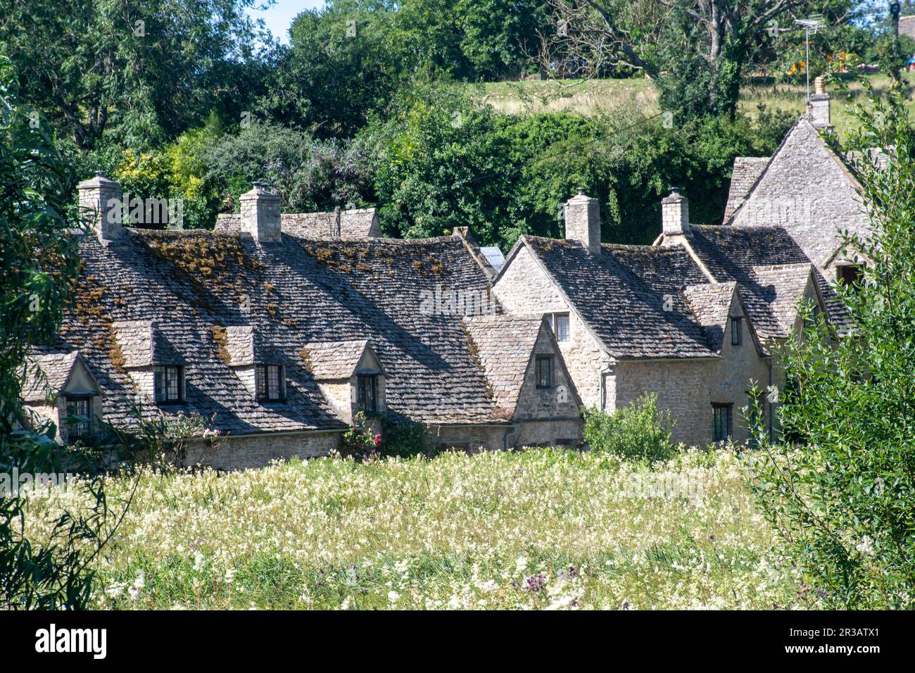 Arlington Row Cottages in Bibury Gloucestershire Cotswolds Stockfoto