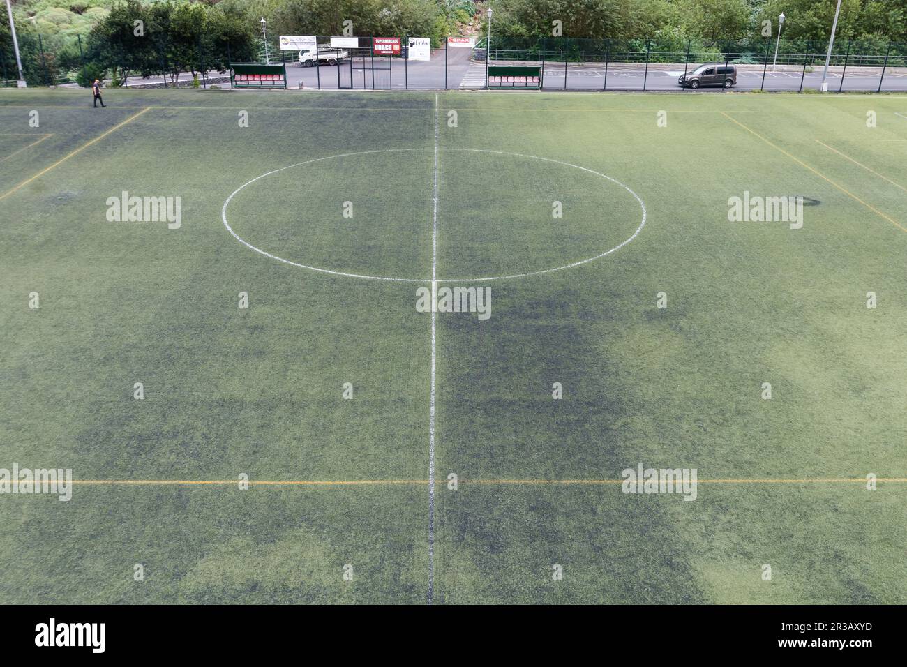 Fußballfeld der lokalen Mannschaft in Hermigua, La Gomera Stockfoto