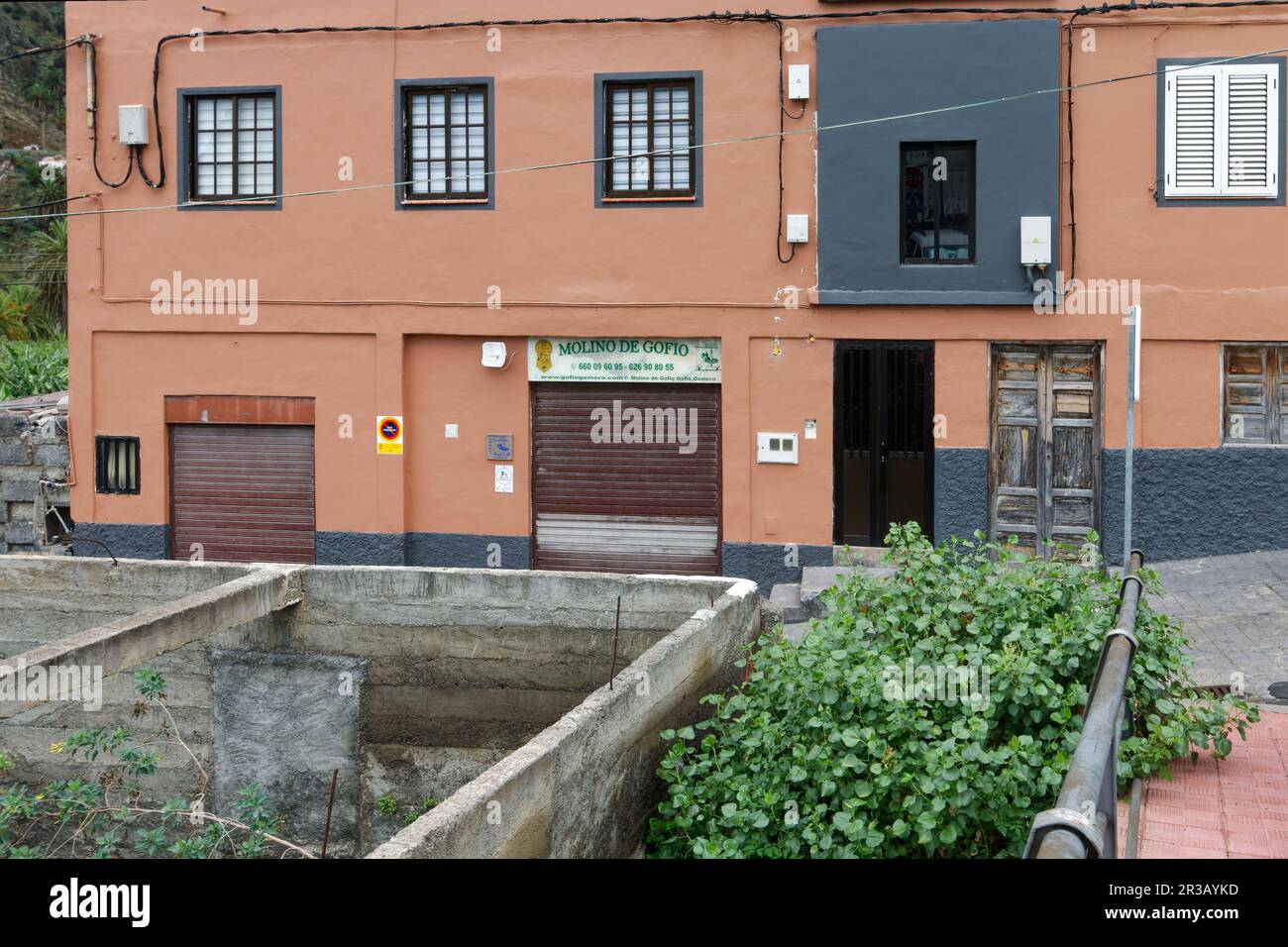 Gpofio-Fabrik in Hermigua, La Gomera Stockfoto