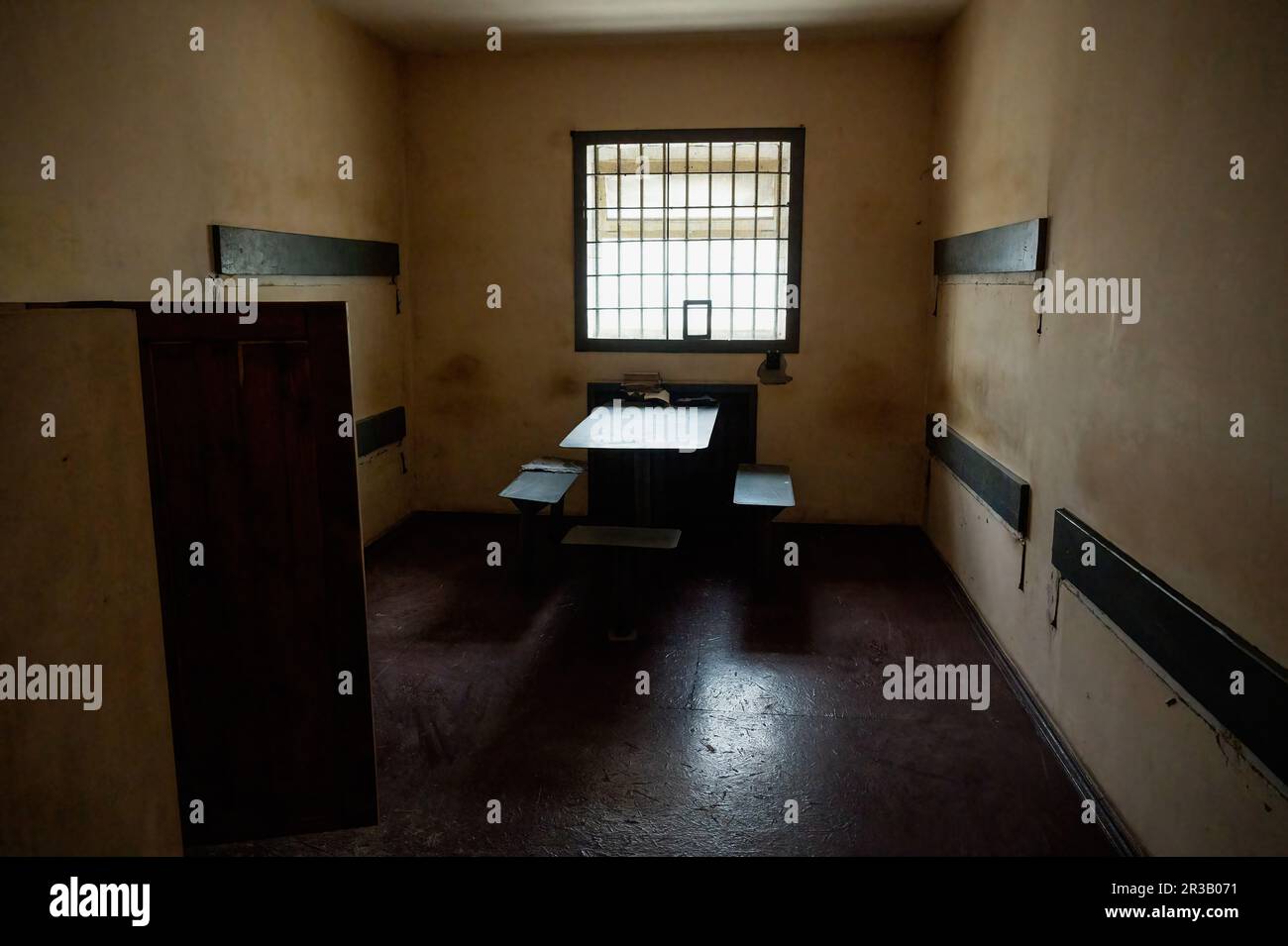 Kherson, Ukraine. 22. Mai 2023. Eine Gefängniszelle, die von Russen benutzt wurde, als sie Kherson in Kherson Oblast, Ukraine, besetzten. Kredit: SOPA Images Limited/Alamy Live News Stockfoto
