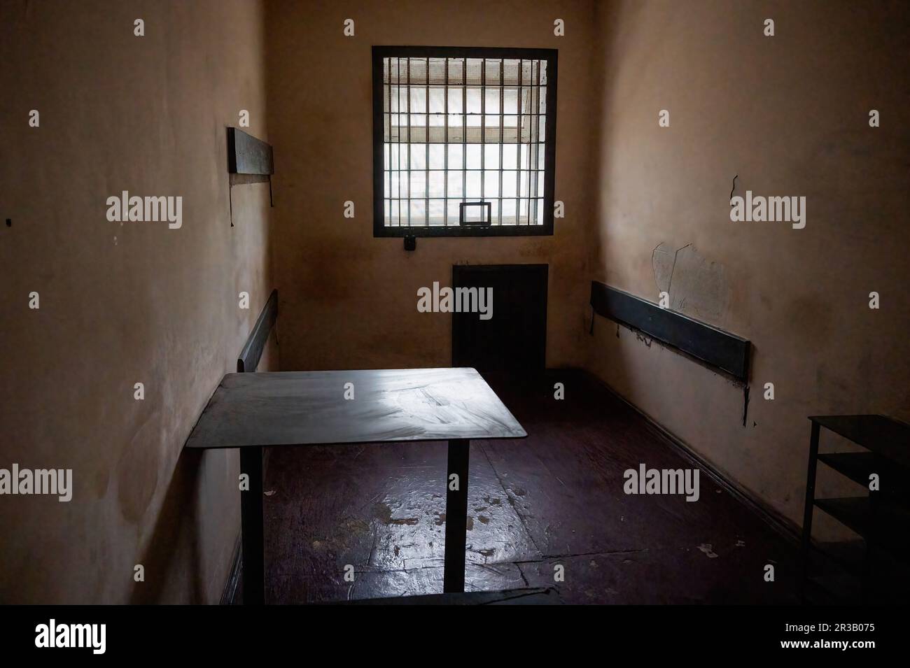 Kherson, Ukraine. 22. Mai 2023. Eine Gefängniszelle, die von Russen benutzt wurde, als sie Kherson in Kherson Oblast, Ukraine, besetzten. Kredit: SOPA Images Limited/Alamy Live News Stockfoto