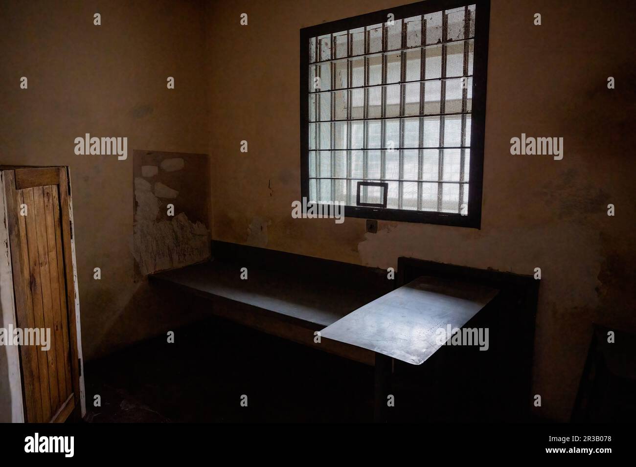Kherson, Ukraine. 22. Mai 2023. Eine Gefängniszelle, die von Russen benutzt wurde, als sie Kherson in Kherson Oblast, Ukraine, besetzten. Kredit: SOPA Images Limited/Alamy Live News Stockfoto