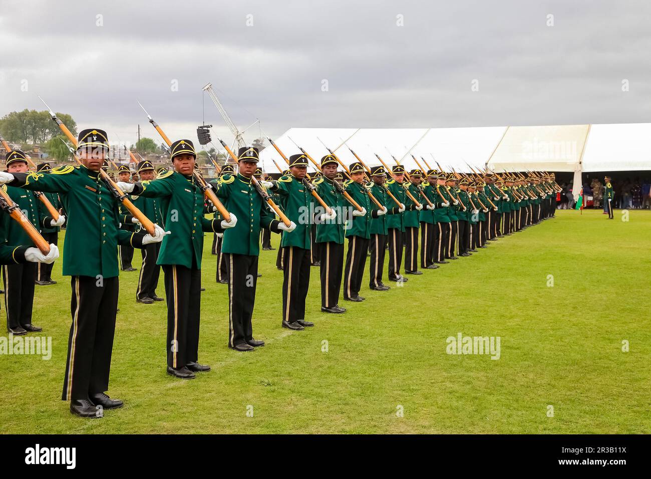 Südafrikanische Streitkräfte auf Parade Stockfoto