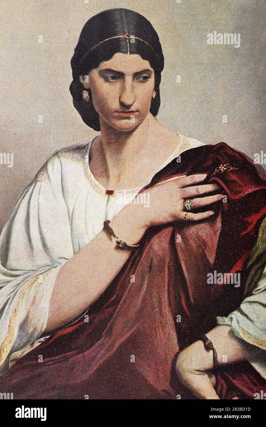 Porträt einer römischen Frau, Vintage Illustration, nach Anselm Feuerbach Stockfoto