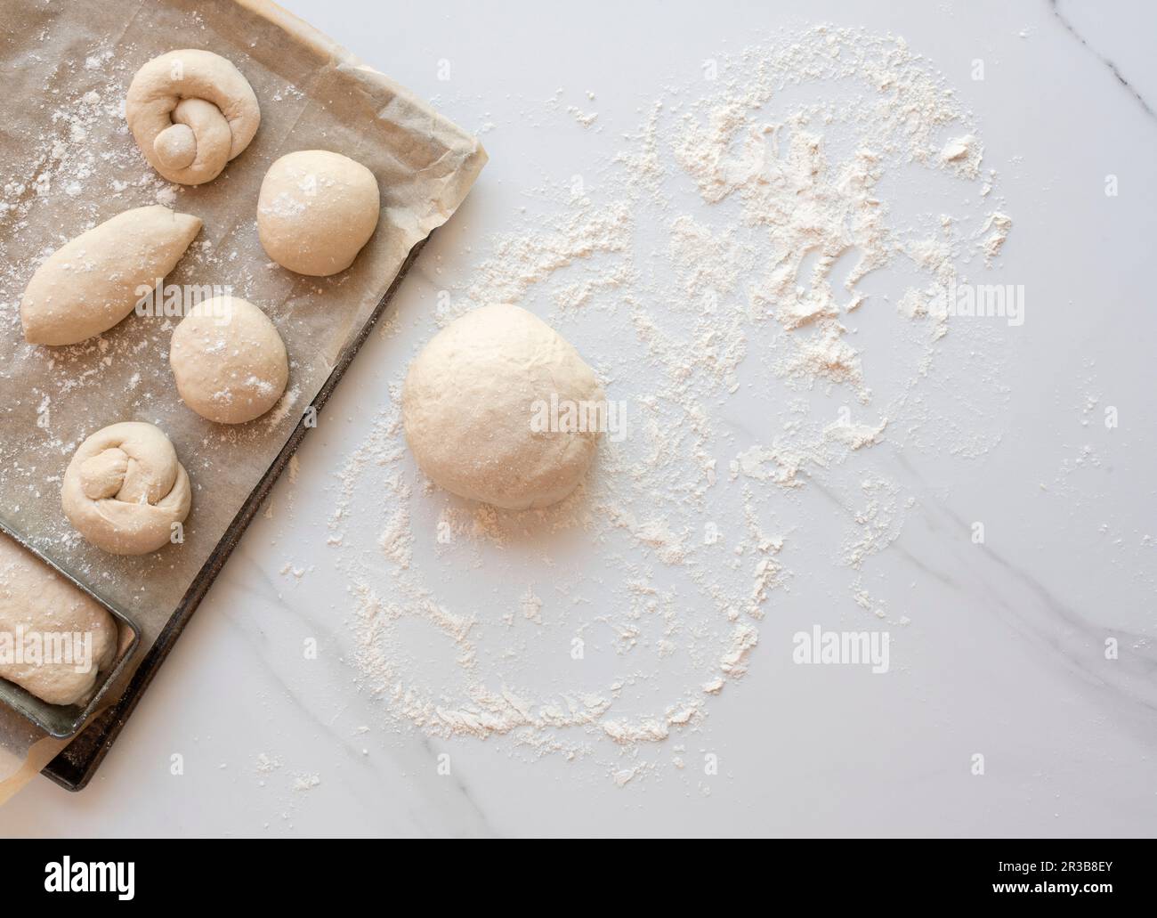 Zubereitung von Brot Stockfoto