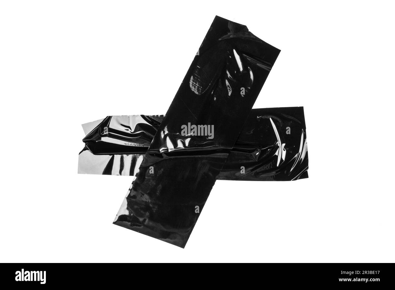 Set von schwarzen Bändern auf weißem Hintergrund Stockfoto