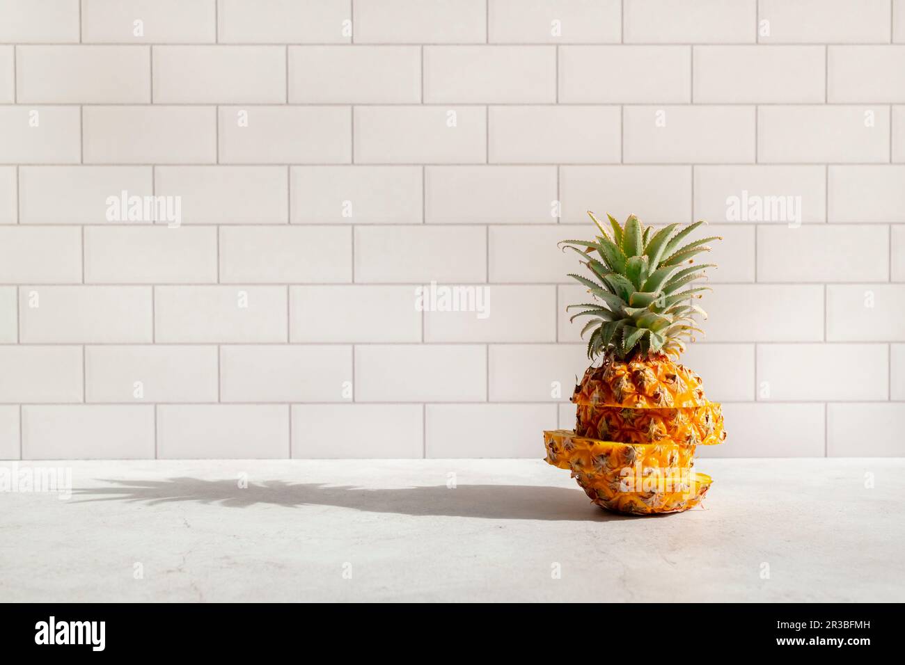 In Scheiben geschnittene Ananas Stockfoto