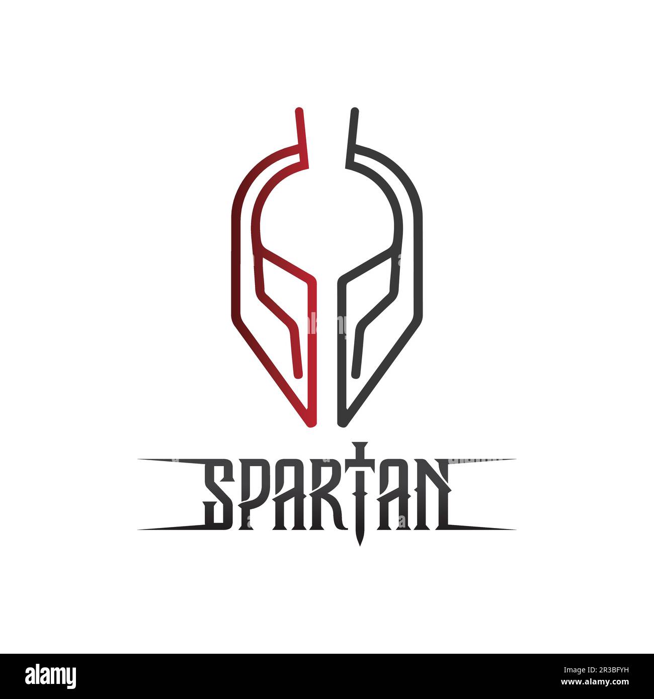 spartan und Gladiator Logo-Ikone entwerfen einen Vektor Stock Vektor