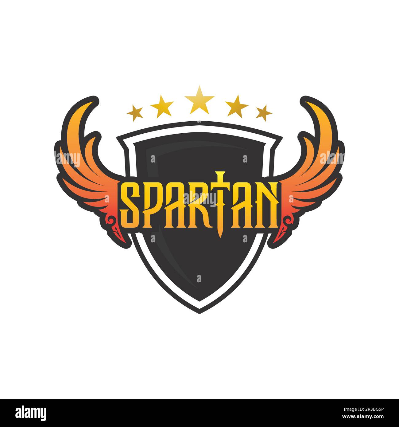 spartan und Gladiator Logo-Ikone entwerfen einen Vektor Stock Vektor