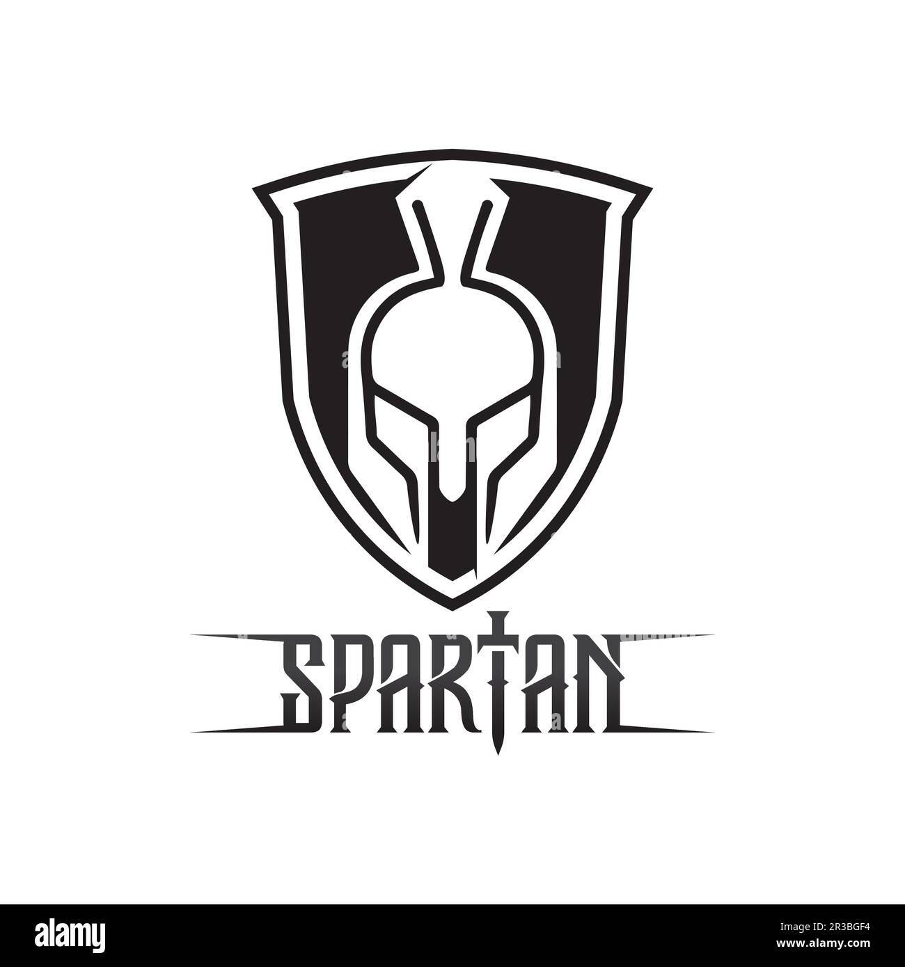 spartan und Gladiator Logo-Ikone entwerfen einen Vektor Stock Vektor