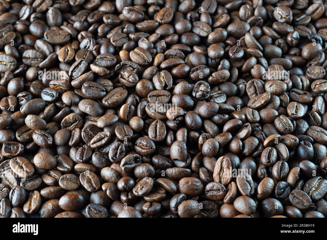 Frisch gerösteten Kaffeebohnen Stockfoto