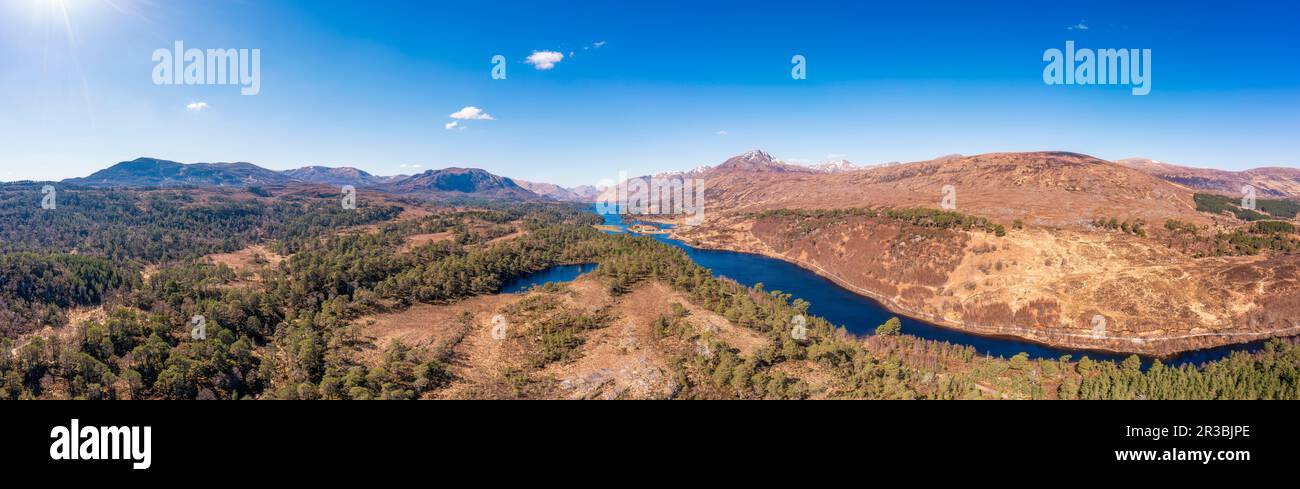 Großbritannien, Schottland, Luftpanorama von Glen Affric Stockfoto