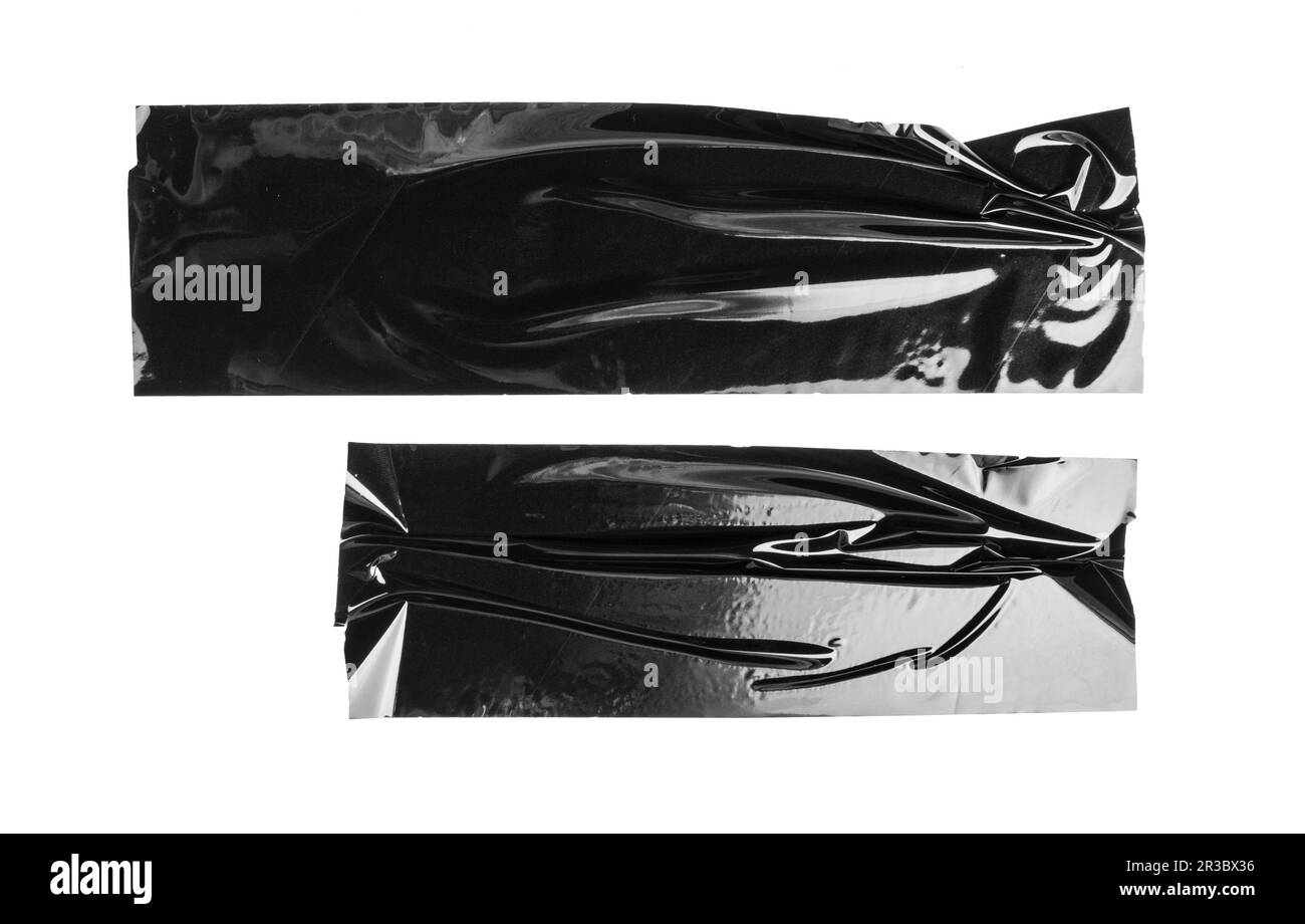 Set von schwarzen Bändern auf weißem Hintergrund Stockfoto