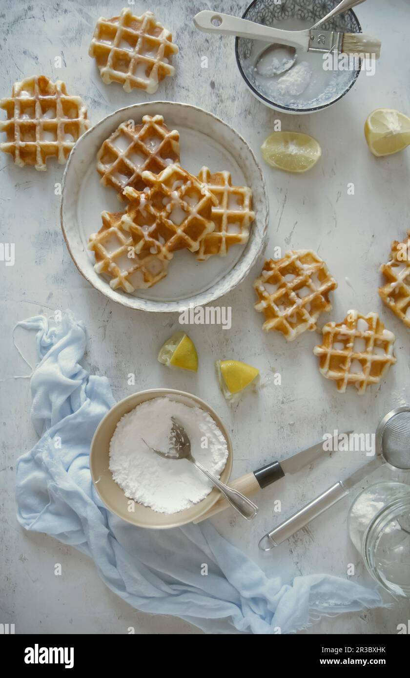 Lüttich-Waffeln (Gaufres de Licge) Stockfoto