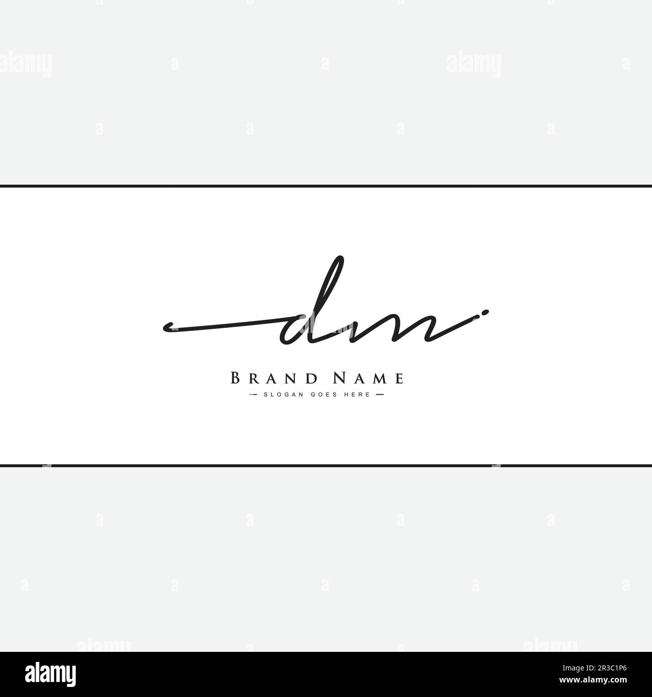 DM Handgeschriebenes Signature Logo – Vector Logo-Vorlage für Beauty, Modegeschäft und Fotografie Stock Vektor