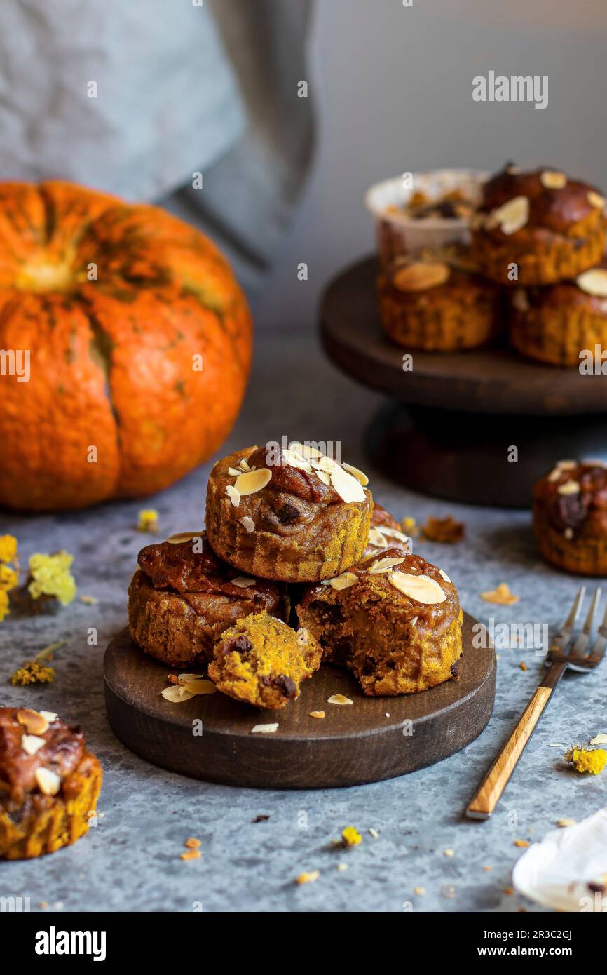 Kürbis-Muffins Stockfoto