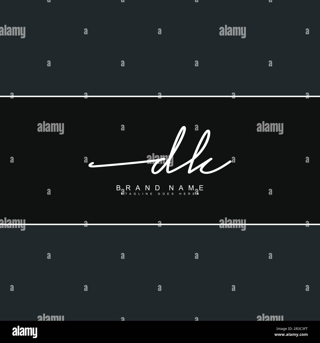 DK handgeschriebenes Signature-Logo – Vektor-Logo-Vorlage für Beauty-, Mode- und Fotografie-Unternehmen Stock Vektor
