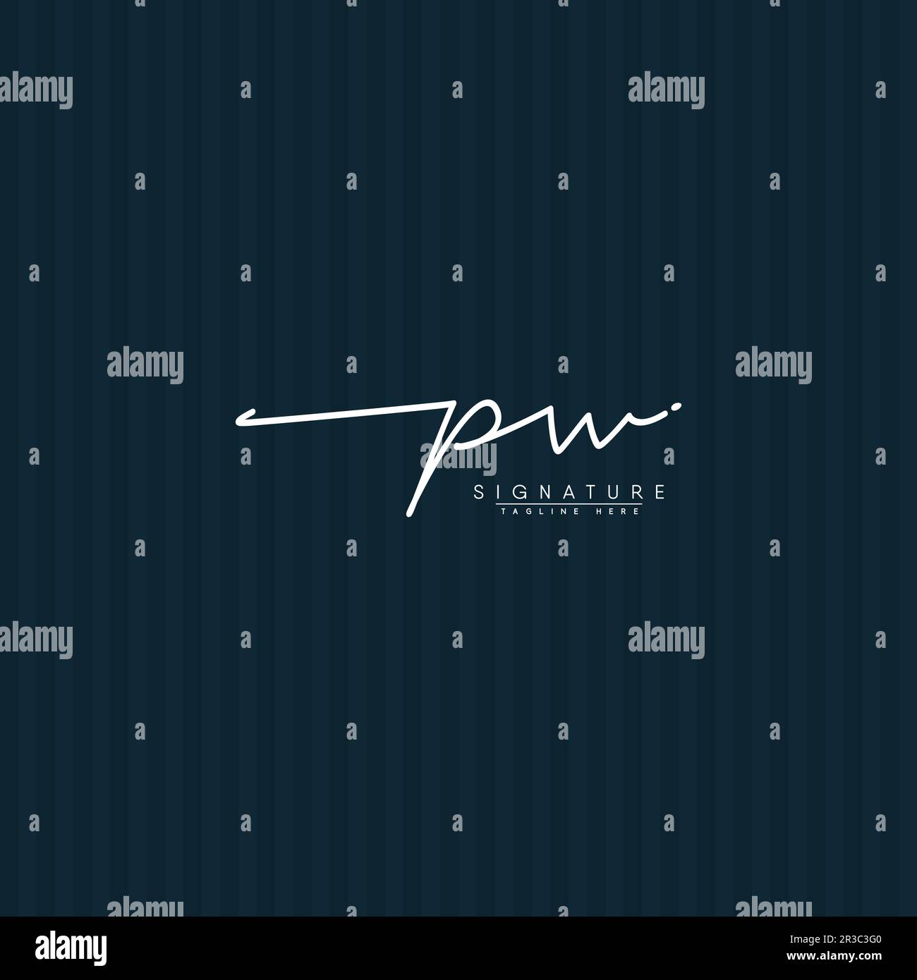 Handgeschriebenes Signature Logo von PW – Vektor-Logo-Vorlage für Beauty-, Mode- und Fotobranche Stock Vektor