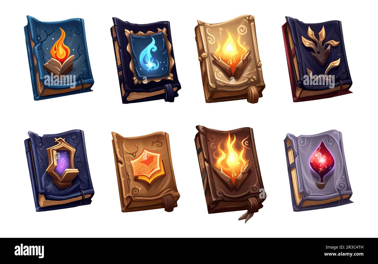 Vektordarstellung des magischen buches halloween Concept isoliert auf weißem Hintergrund Stock Vektor