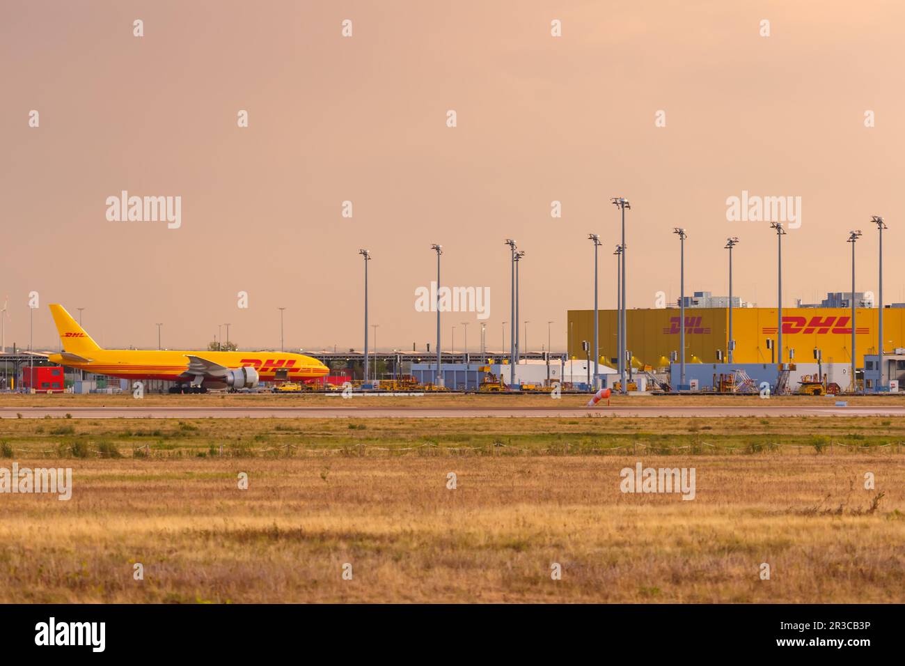 DHL Hub Leipzig Halle LEJ Airport Aircraft Stockfoto