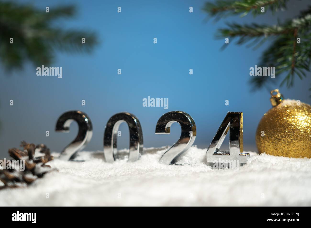 Hintergrund für Neujahrskarten und Weihnachtskarten, Symbole von 2024 