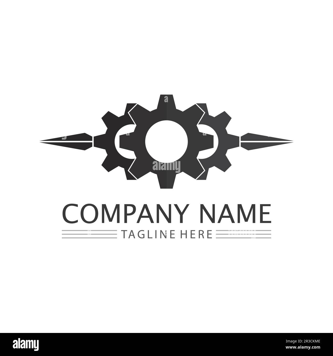 vector-Logo-Technologie Digitale Technologie Vektor-Business-Logo-Vorlage Konzeptdarstellung. Elektronisches Fabrikschild. Symbol Zahnradtechnologie SEO Stock Vektor