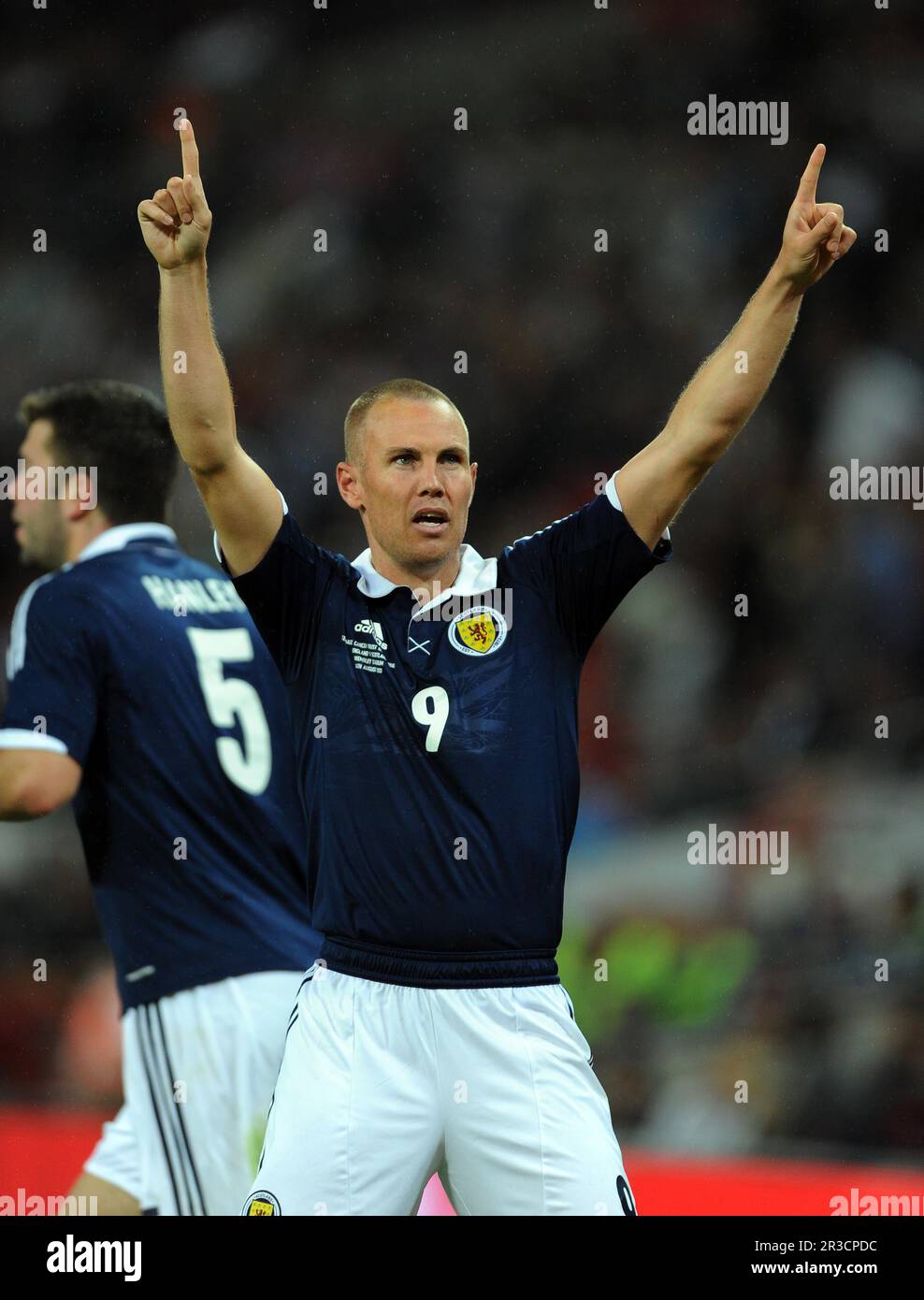 Kenny Miller feiert das Erreichen von 2. Torschottland 2013 England V Scotland International Friendly im Wembley Stadium 14/08/13, Guthaben:. / Avalon Stockfoto